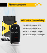 OBD Tool Smart Car Key Programmer Tool and Keyless Entry Remote Replacement for Chrysler 200/300/ and for Dodge Charger/Challenger with FCC: M3N-40821302